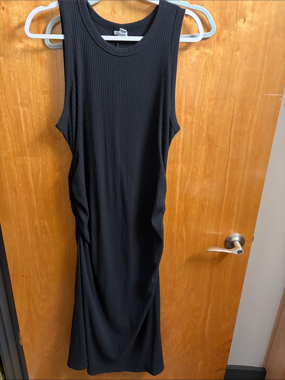 a new day Black Ribbed Sleeveless Midi Dress